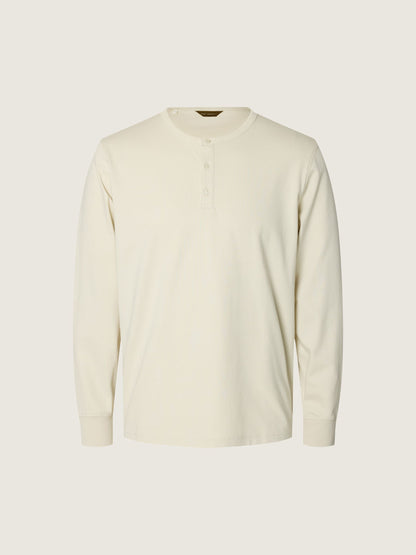 SELECTED - Ronan Henley Top - Silver Birch