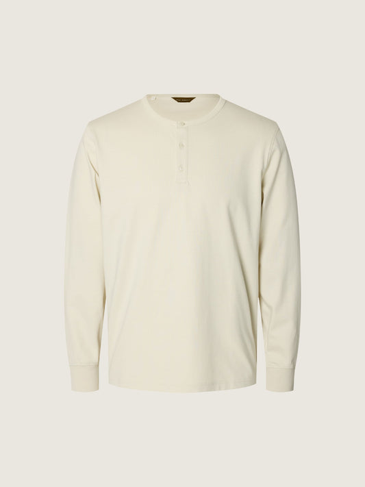 SELECTED - Ronan Henley Top - Silver Birch