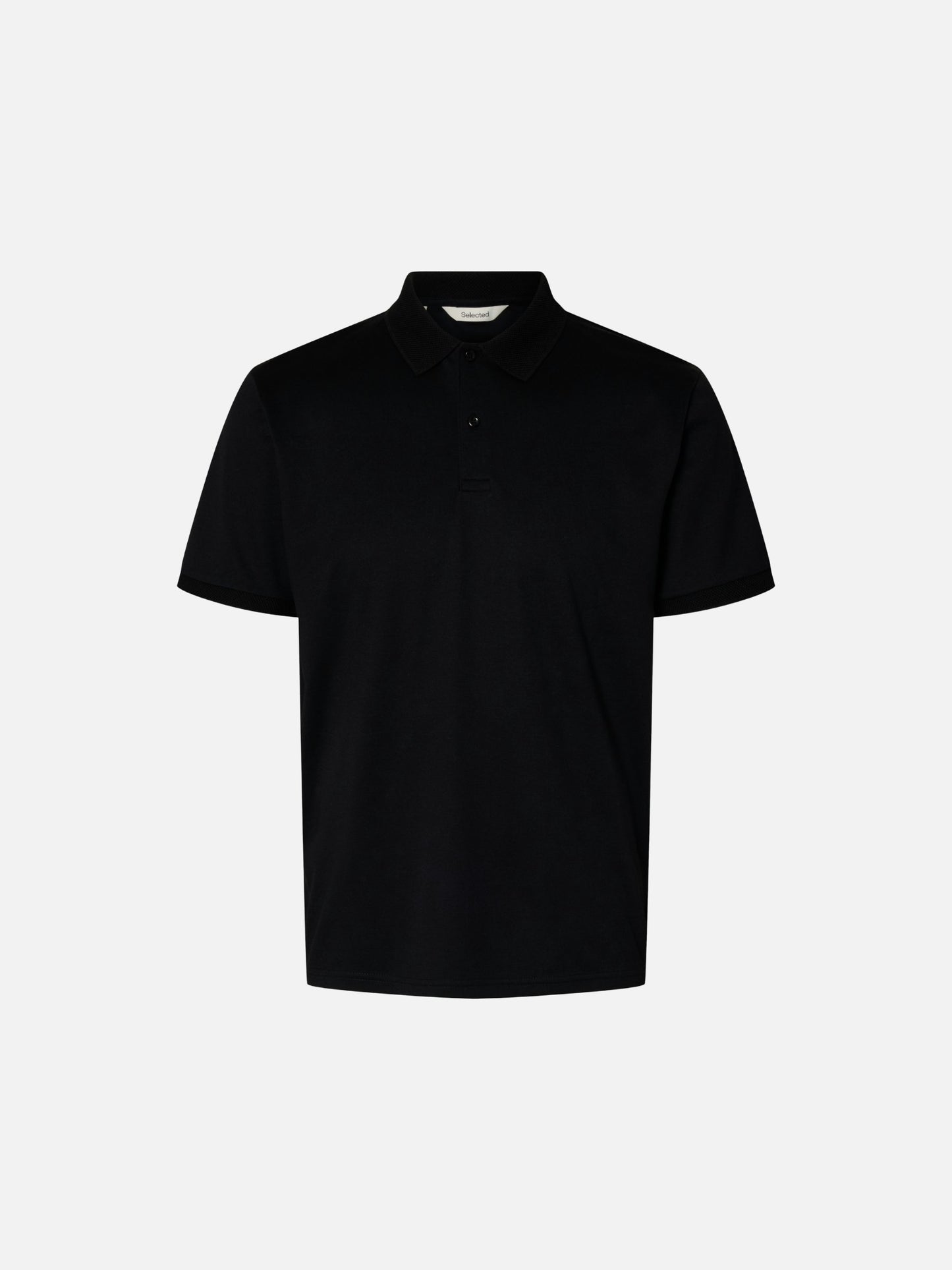 SELECTED - Fave Button Polo - Black