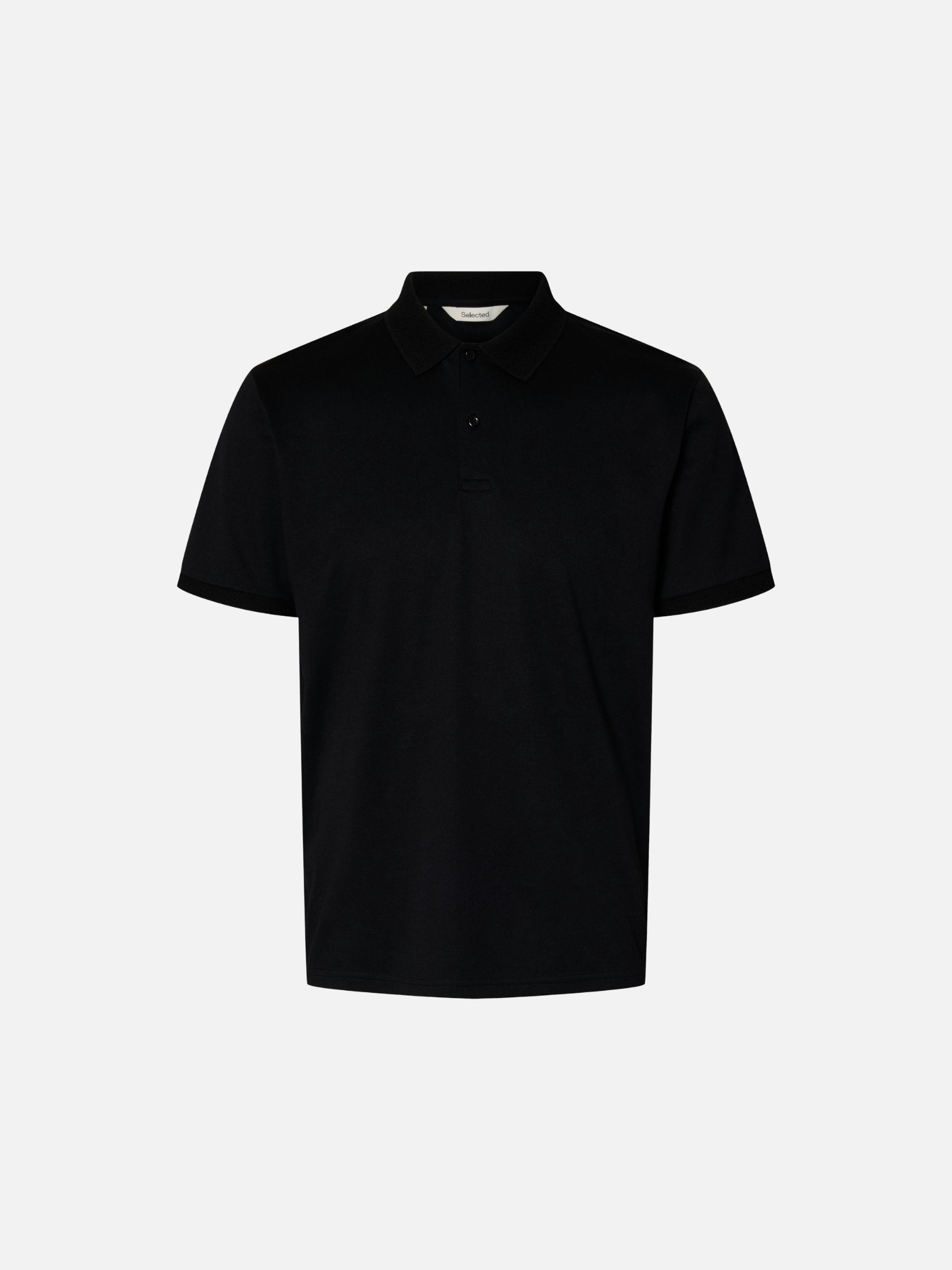 SELECTED - Fave Button Polo - Black
