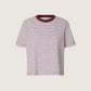 SELECTED - Essential Stripe Shortsleeve T-Shirt - Tawny Port / Bright White Stripe