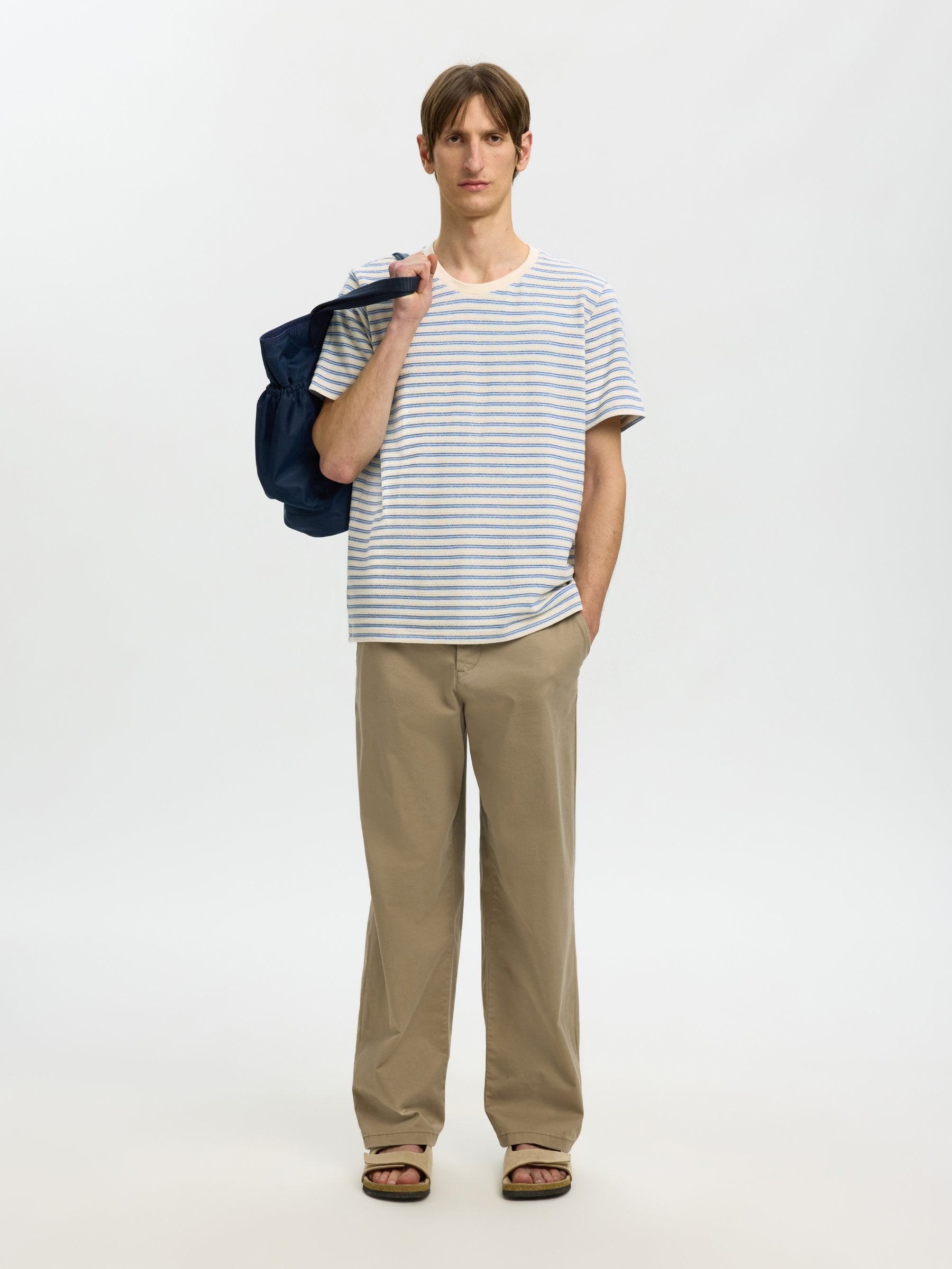 SELECTED - Kevin Stripe Crewneck T-Shirt - 