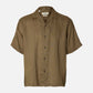 SELECTED - Kylian Relaxed Linen Shortsleeve Shirt - Choco Chip Brown