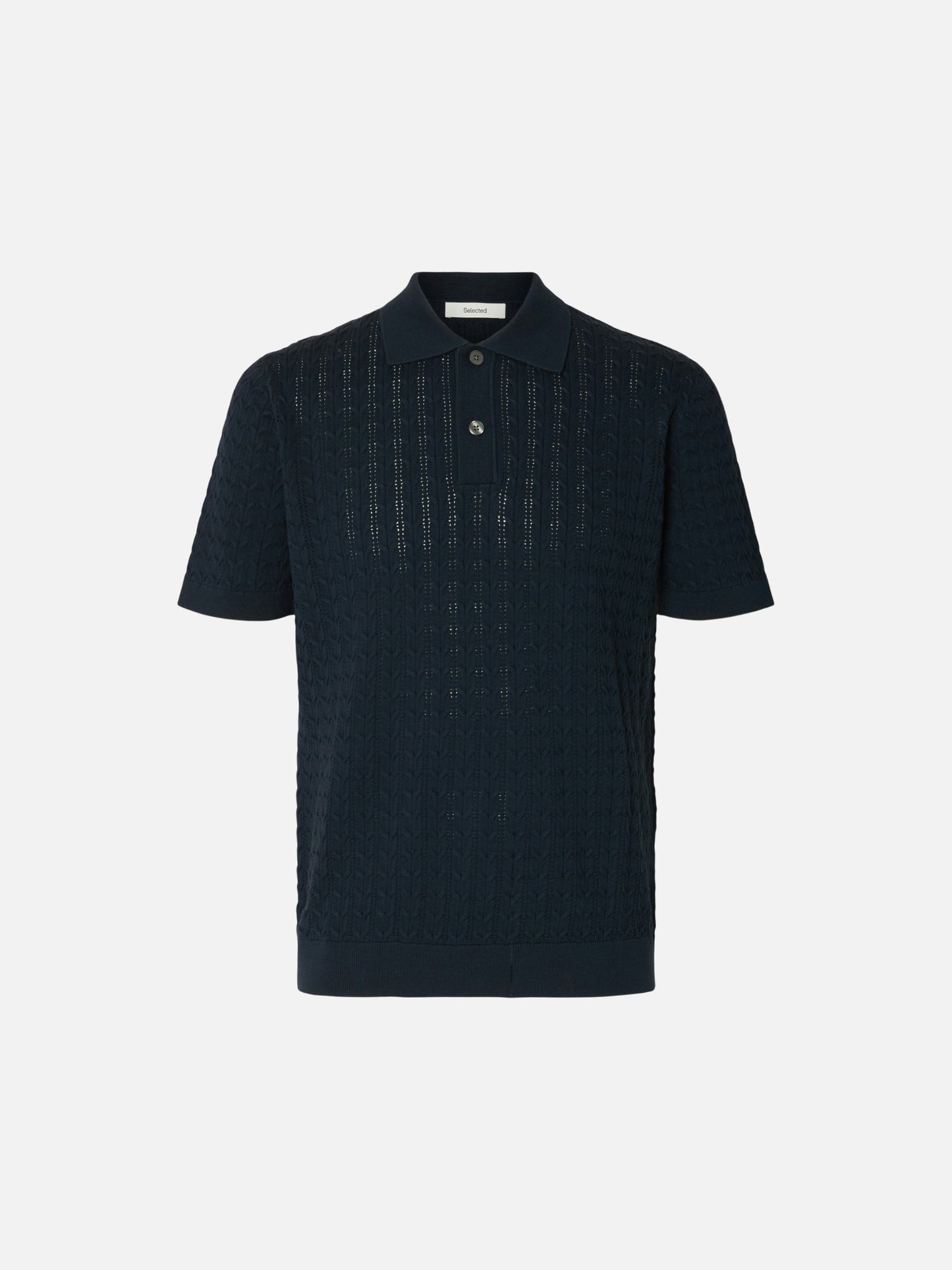 SELECTED - Mattis Cable Knit Polo - 