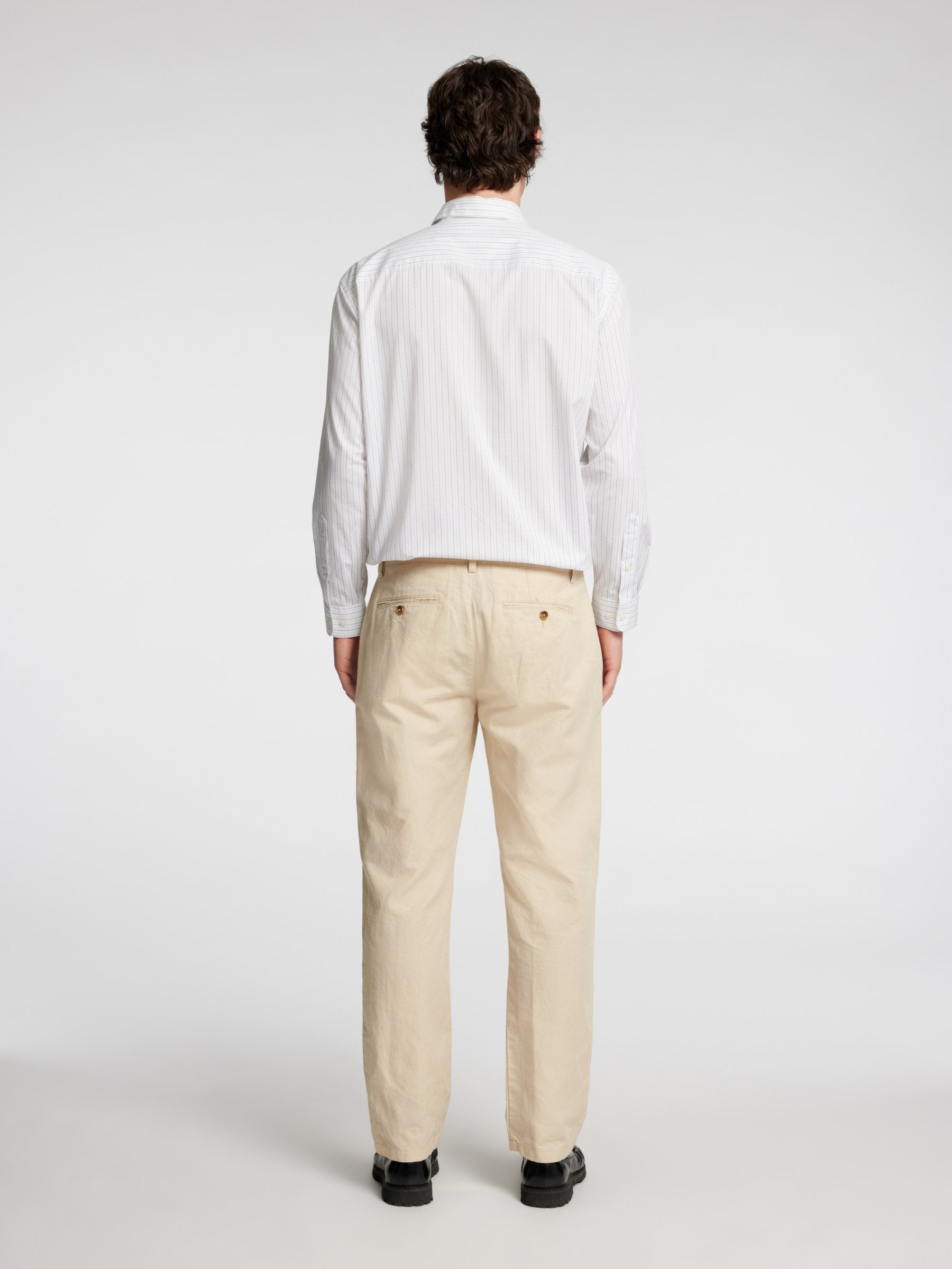 SELECTED - Miles Straight Linen Blend Pants - Oatmeal - 