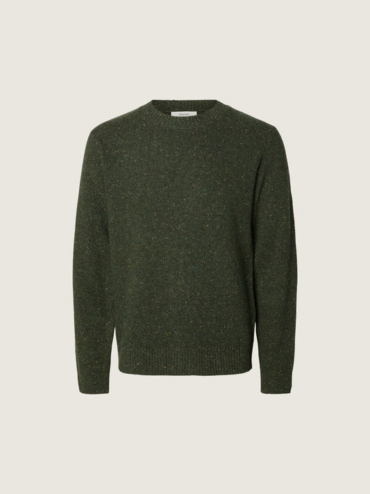 SELECTED - Neil Neps Crewneck Sweater - Forest Night
