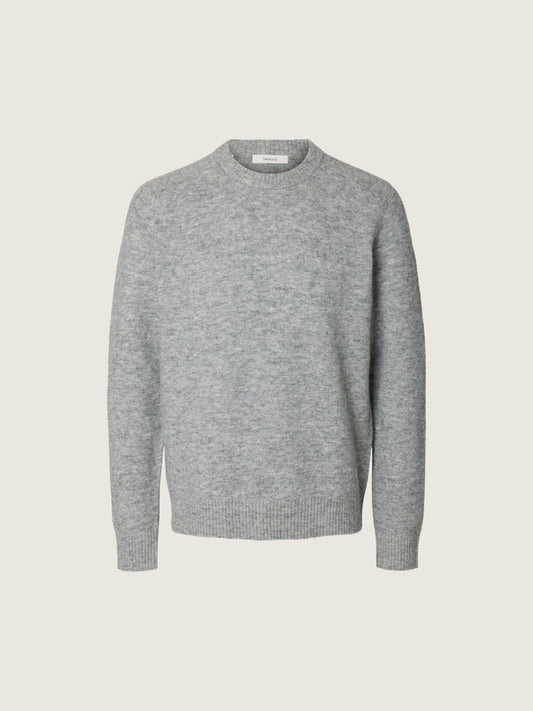 SELECTED - Rai Crewneck Sweater - Light Grey Melange
