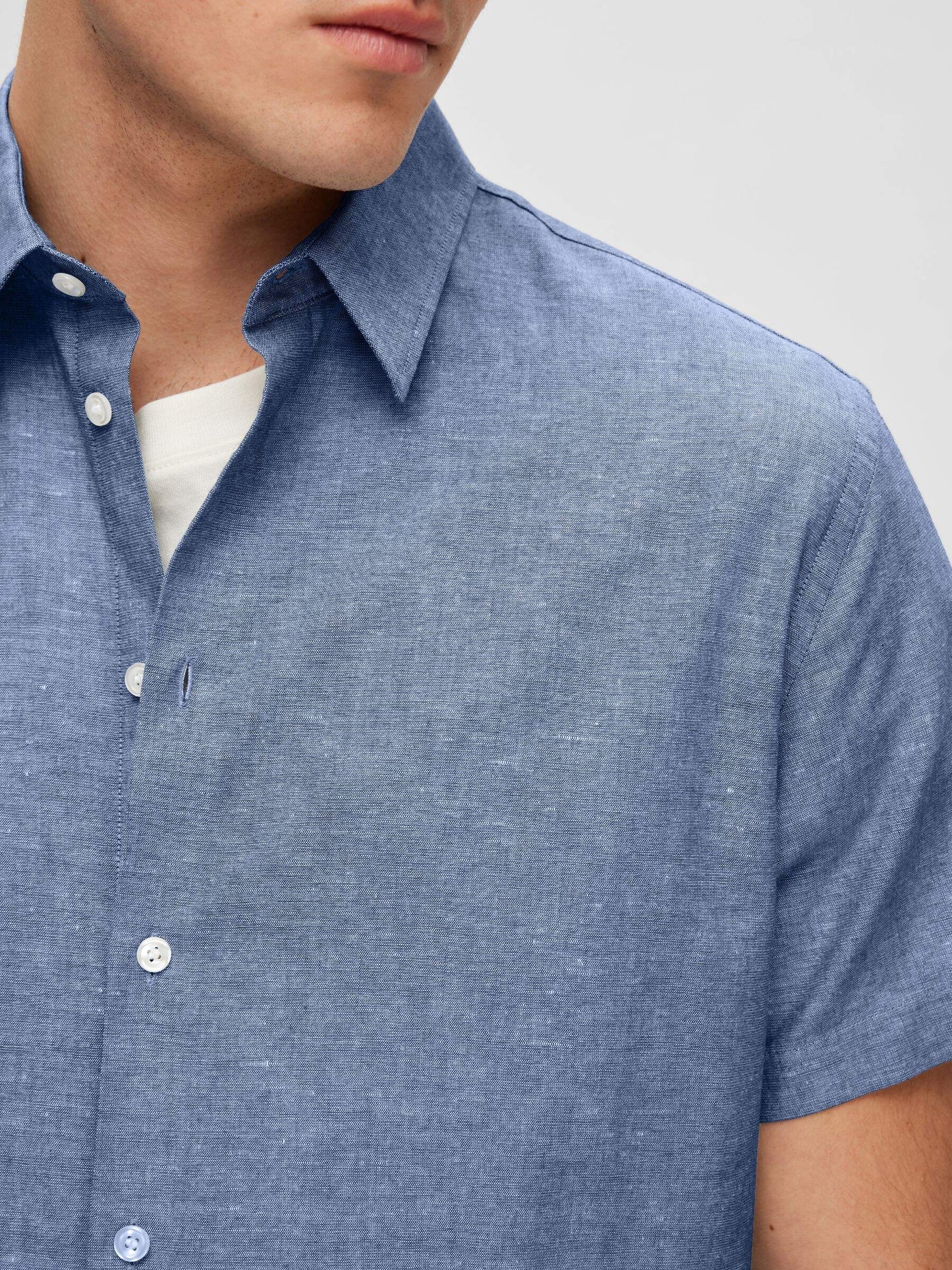 SELECTED - Sun Short Sleeve Button Up Shirt - 