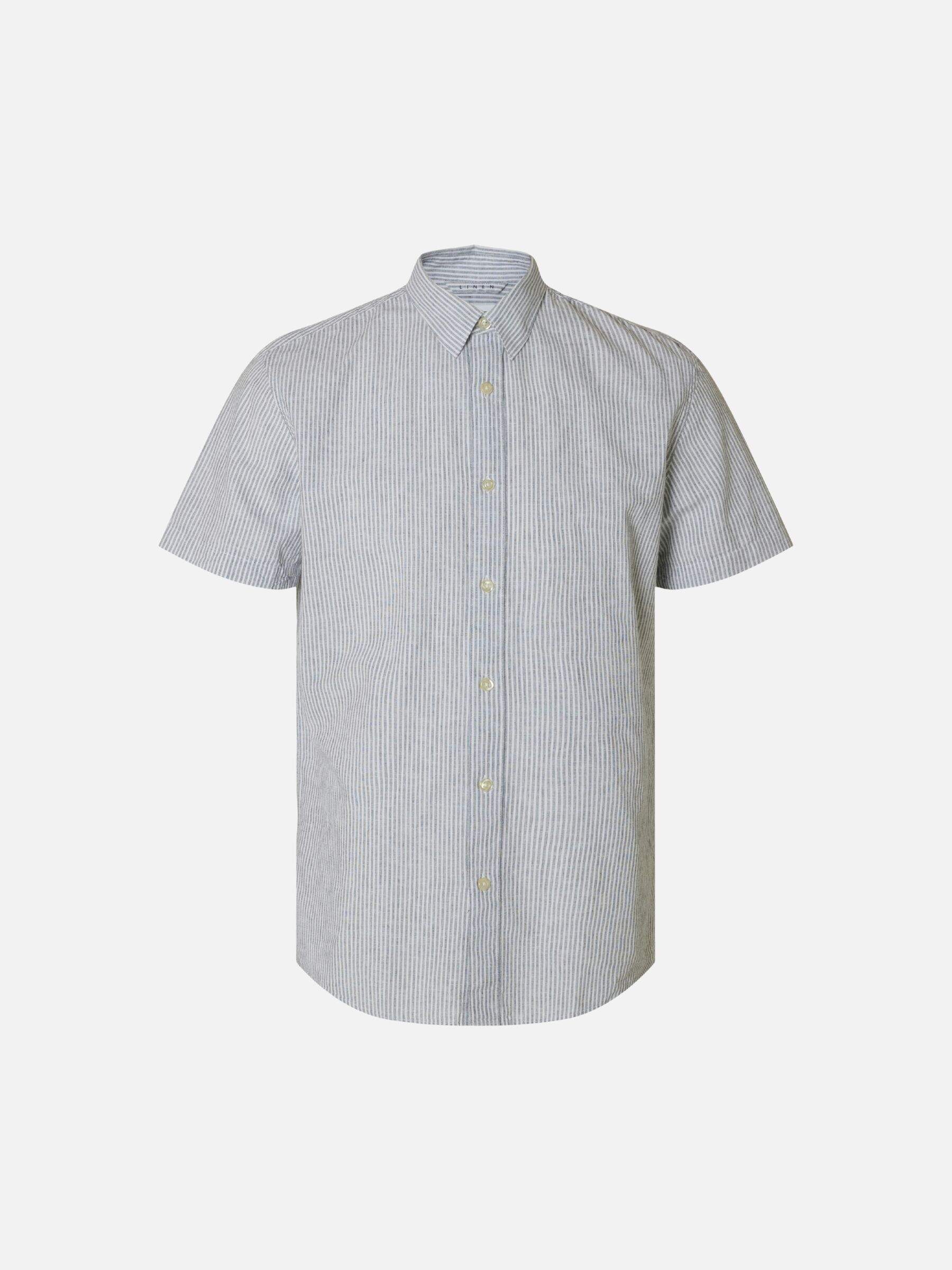 SELECTED - Sun Short Sleeve Button Up Shirt - Pure Cashmere Thin Stripes