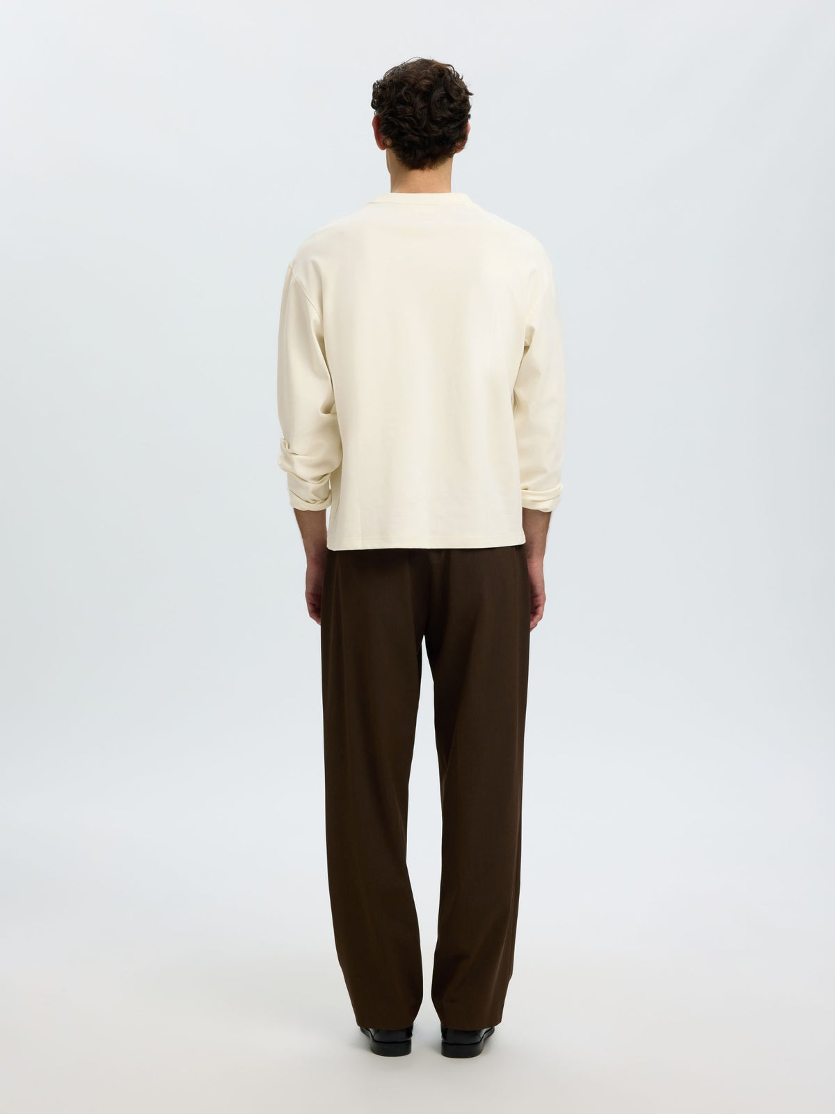 SELECTED - Taj Heavyweight Longsleeve Crewneck T-Shirt - 