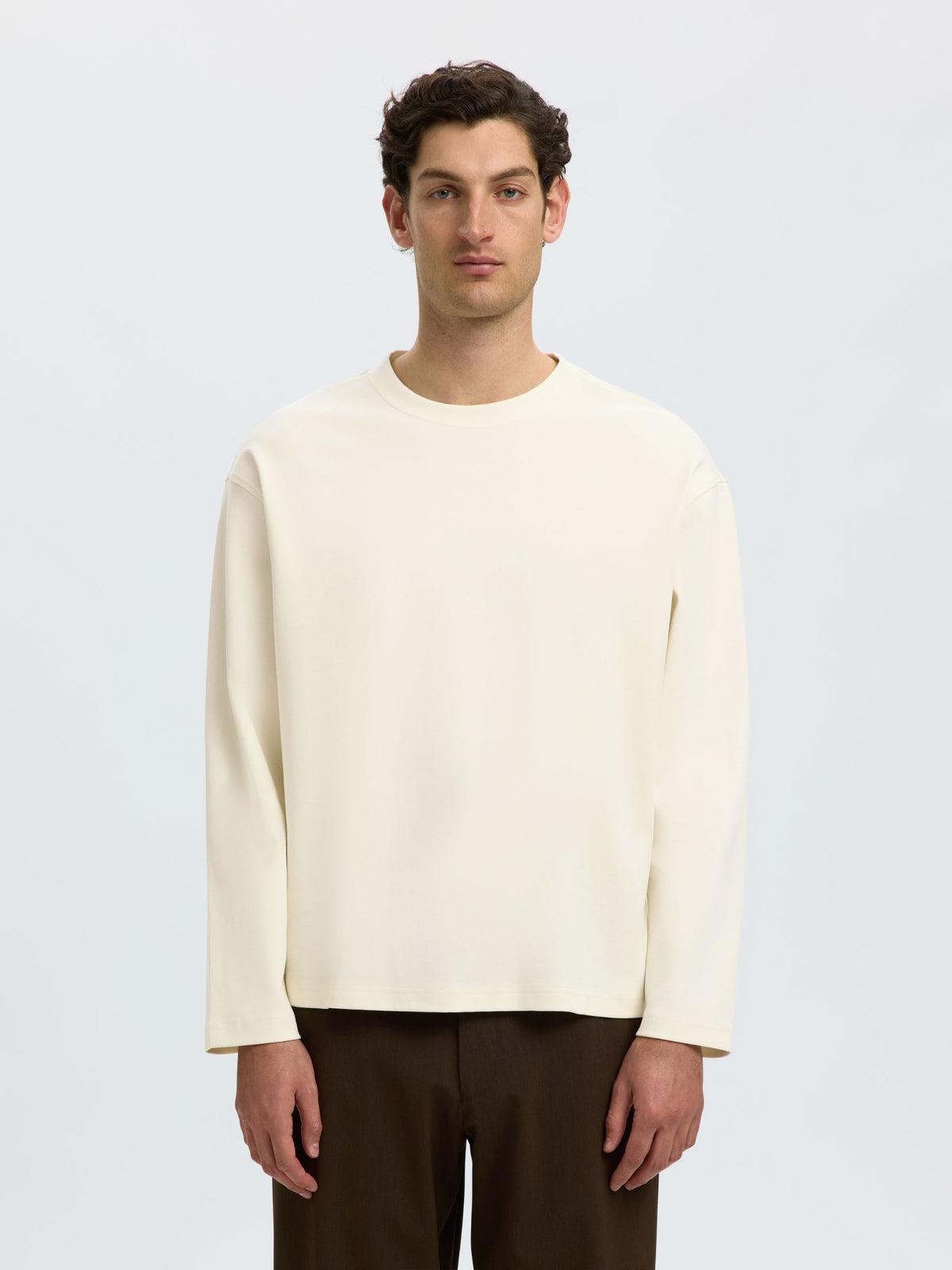 SELECTED - Taj Heavyweight Longsleeve Crewneck T-Shirt - 