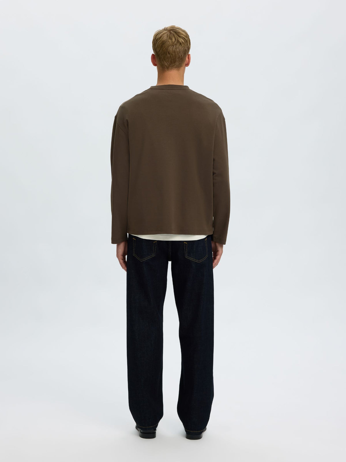 SELECTED - Taj Heavyweight Longsleeve Crewneck T-Shirt - 