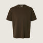 SELECTED - Taj Organic Cotton Shortsleeve T-Shirt - Turkish Coffee