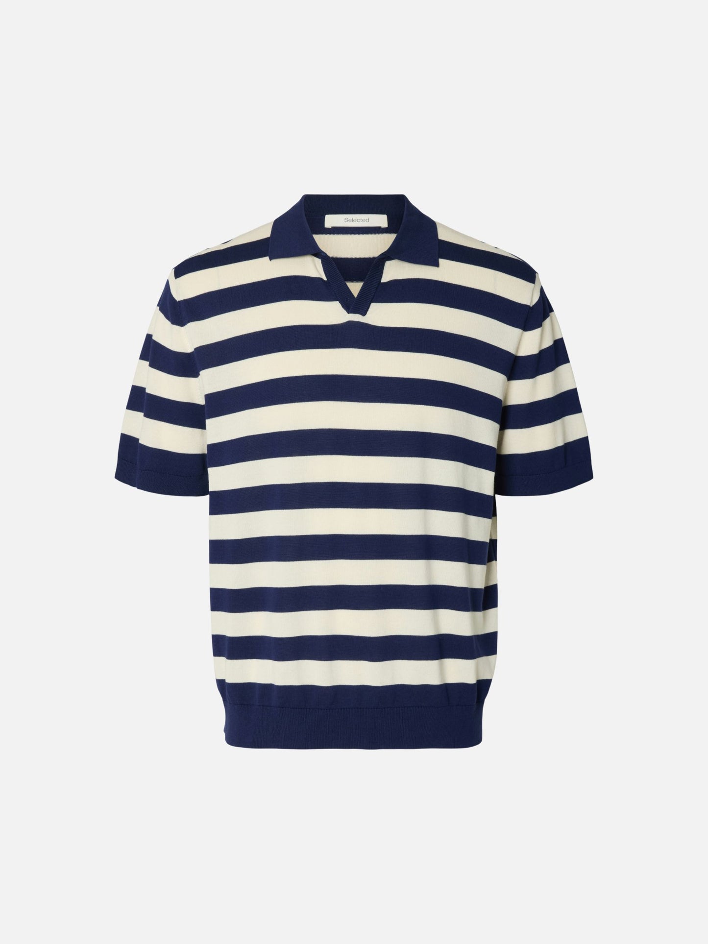 SELECTED - Torino Stripe Shortsleeve Polo Shirt - 