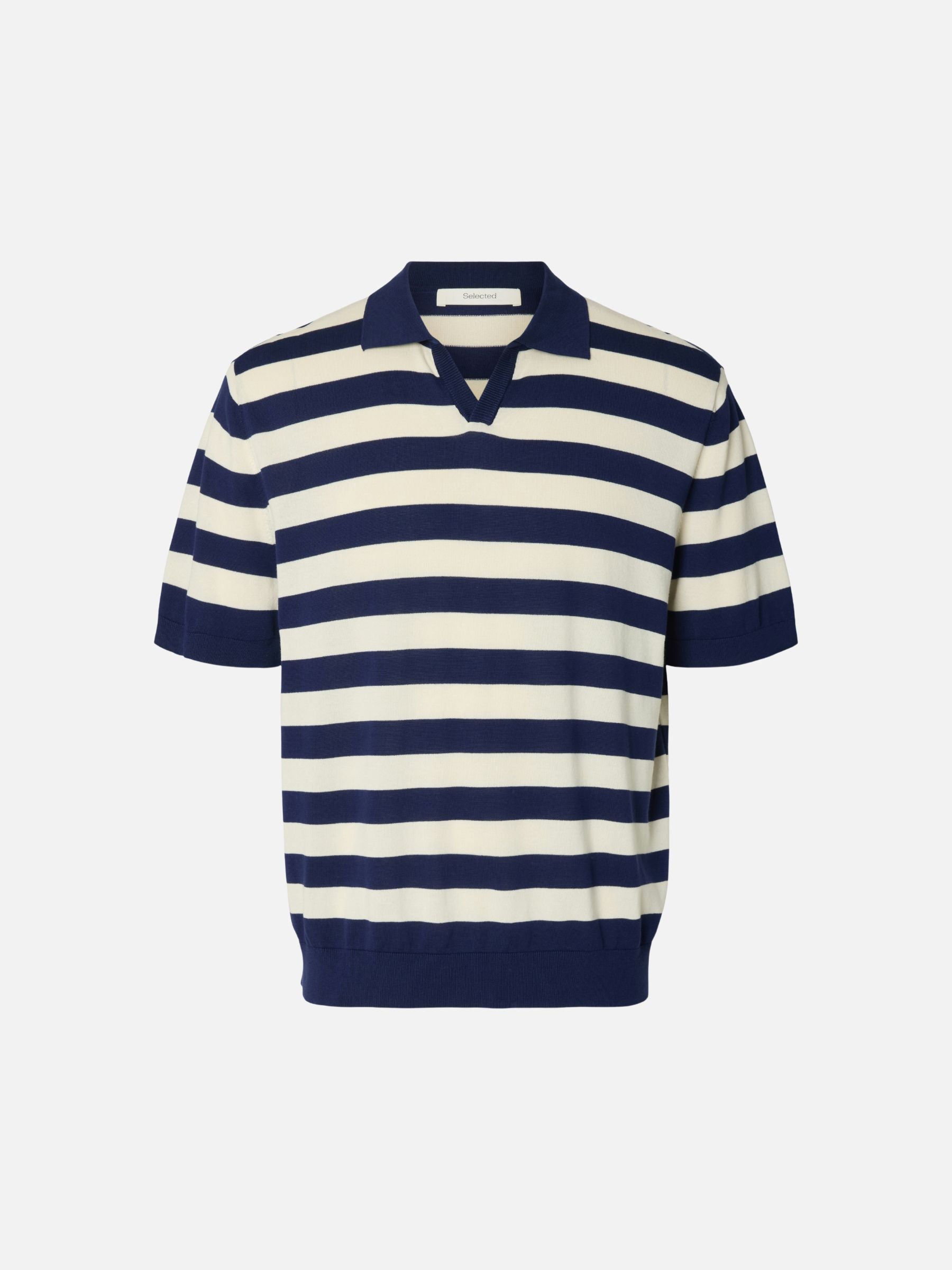 SELECTED - Torino Stripe Shortsleeve Polo Shirt - 