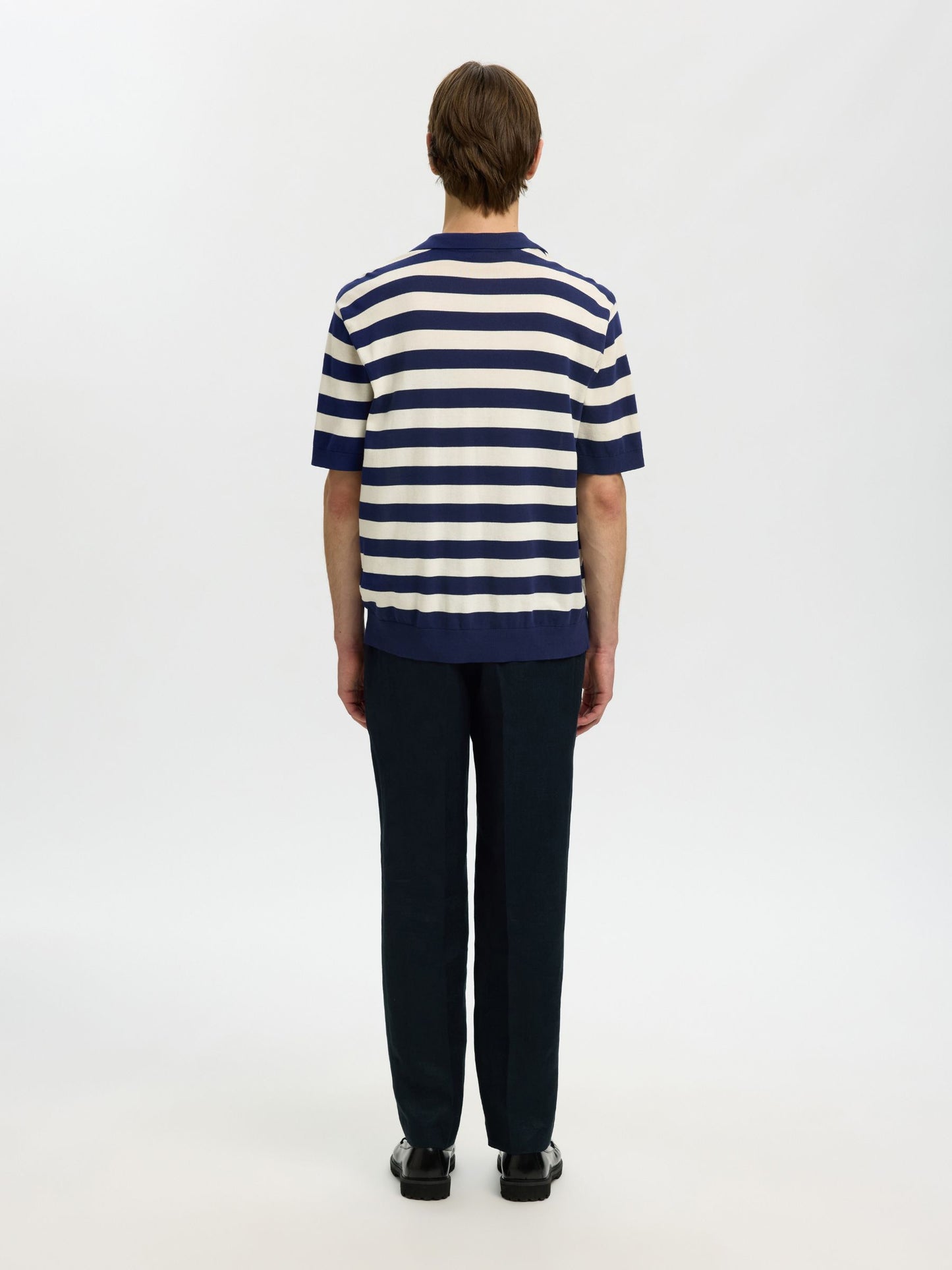 SELECTED - Torino Stripe Shortsleeve Polo Shirt - 