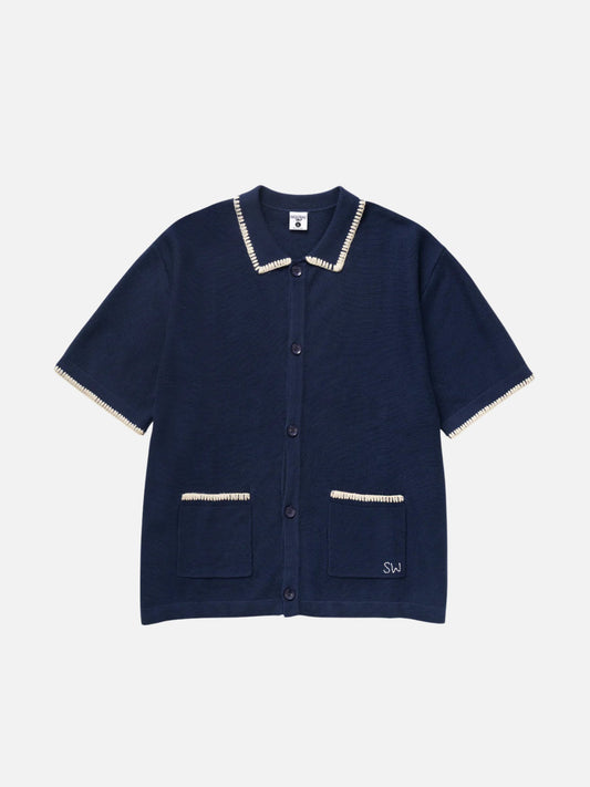 SERVICE WORKS - Blanket Stitch Knit Shortsleeve Shirt - 