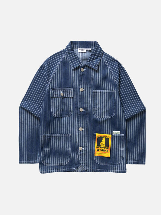 SERVICE WORKS - Pinstripe Denim Coverall 2.0 - 