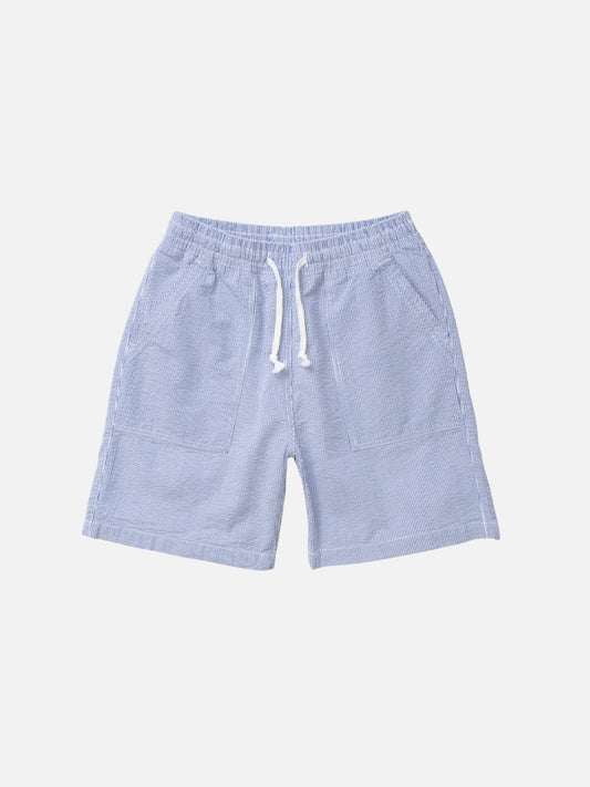 SERVICE WORKS - Seersucker Chef Shorts - Navy Stripe