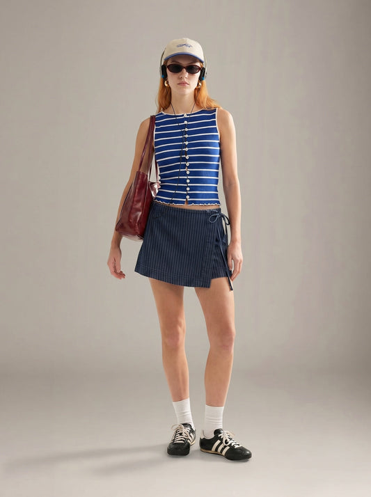 Stripe Denim Skort