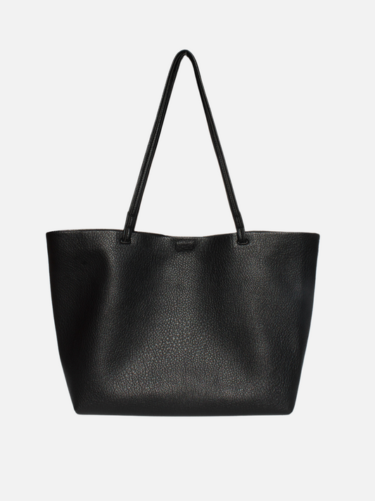 STREET LEVEL-Vegan Leather Tote With Pouch-Black