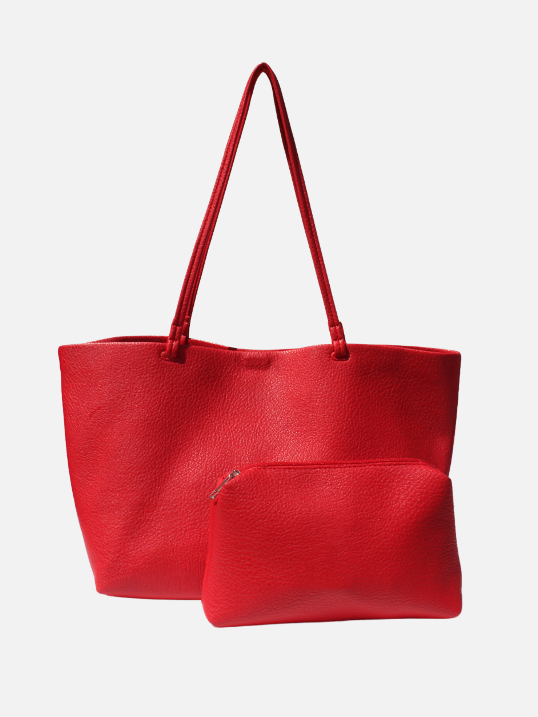 STREET LEVEL - Vegan Leather Tote With Pouch - 