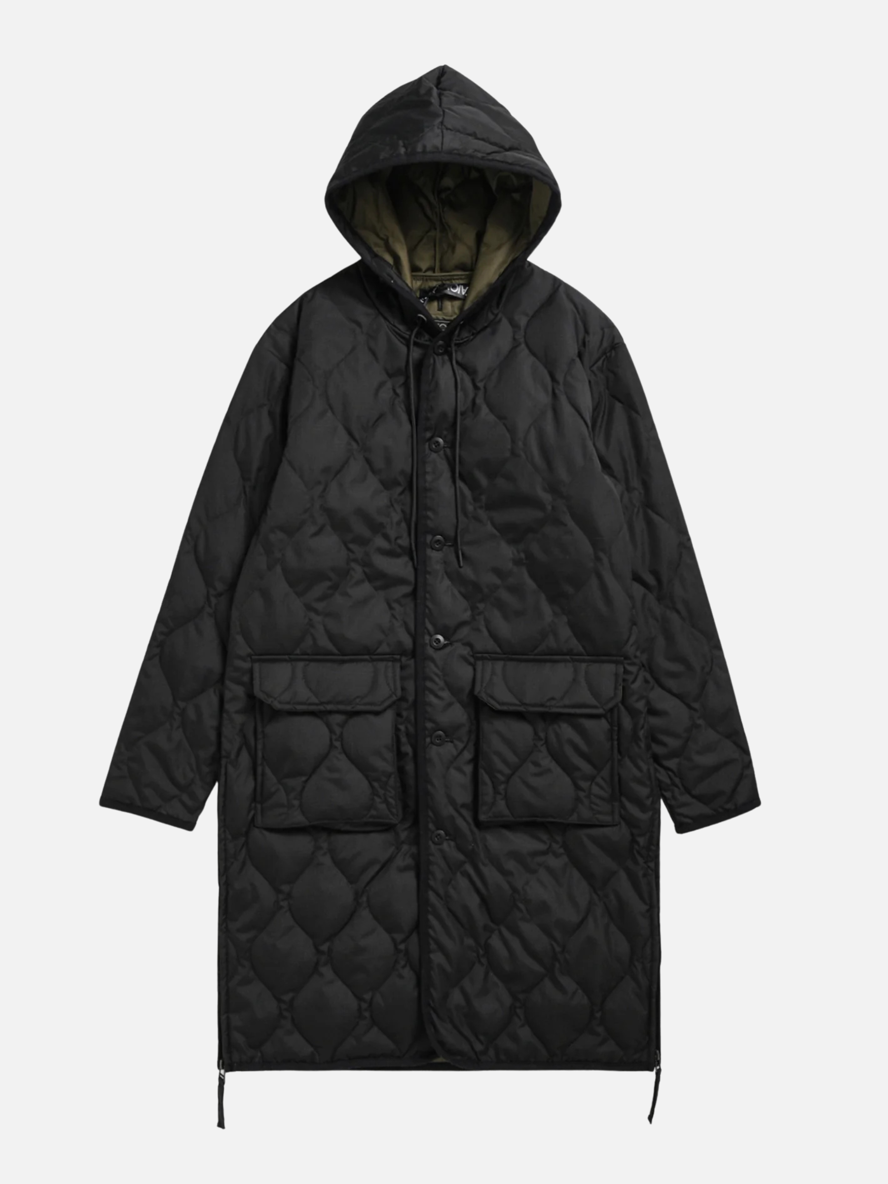 TAION - Military Hooded Long Down Coat - Black