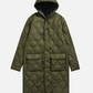 TAION - Military Hooded Long Down Coat - Dark Olive