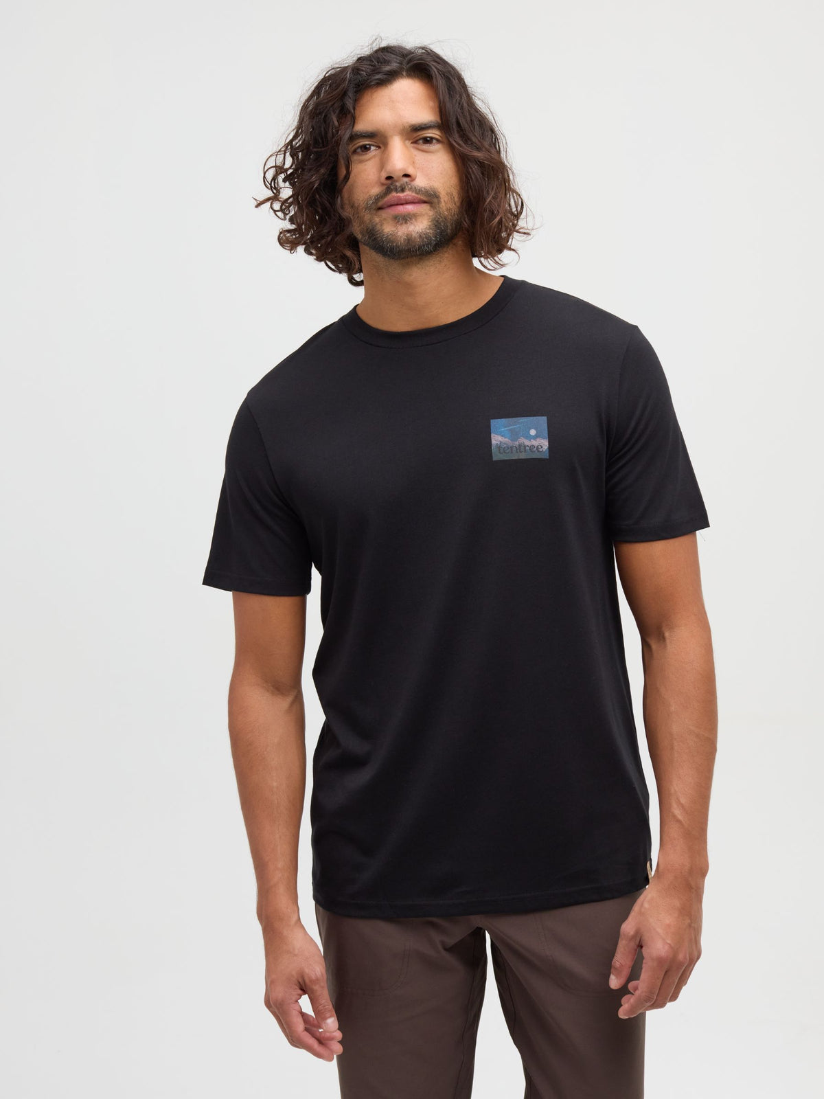 TENTREE - Parks Midnight Mountain T-Shirt - Meteor Black / Midnight Mountain