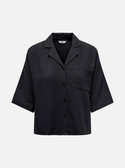 ONLY-Thyra Cotton Gauze Shirt-Phantom