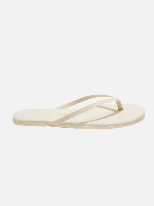 TKEES - Solids Leather Flip Flops - Cream
