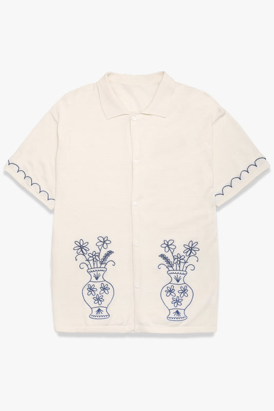 m tops - SERVICE WORKS - Knitted Vase Shirt - PLENTY