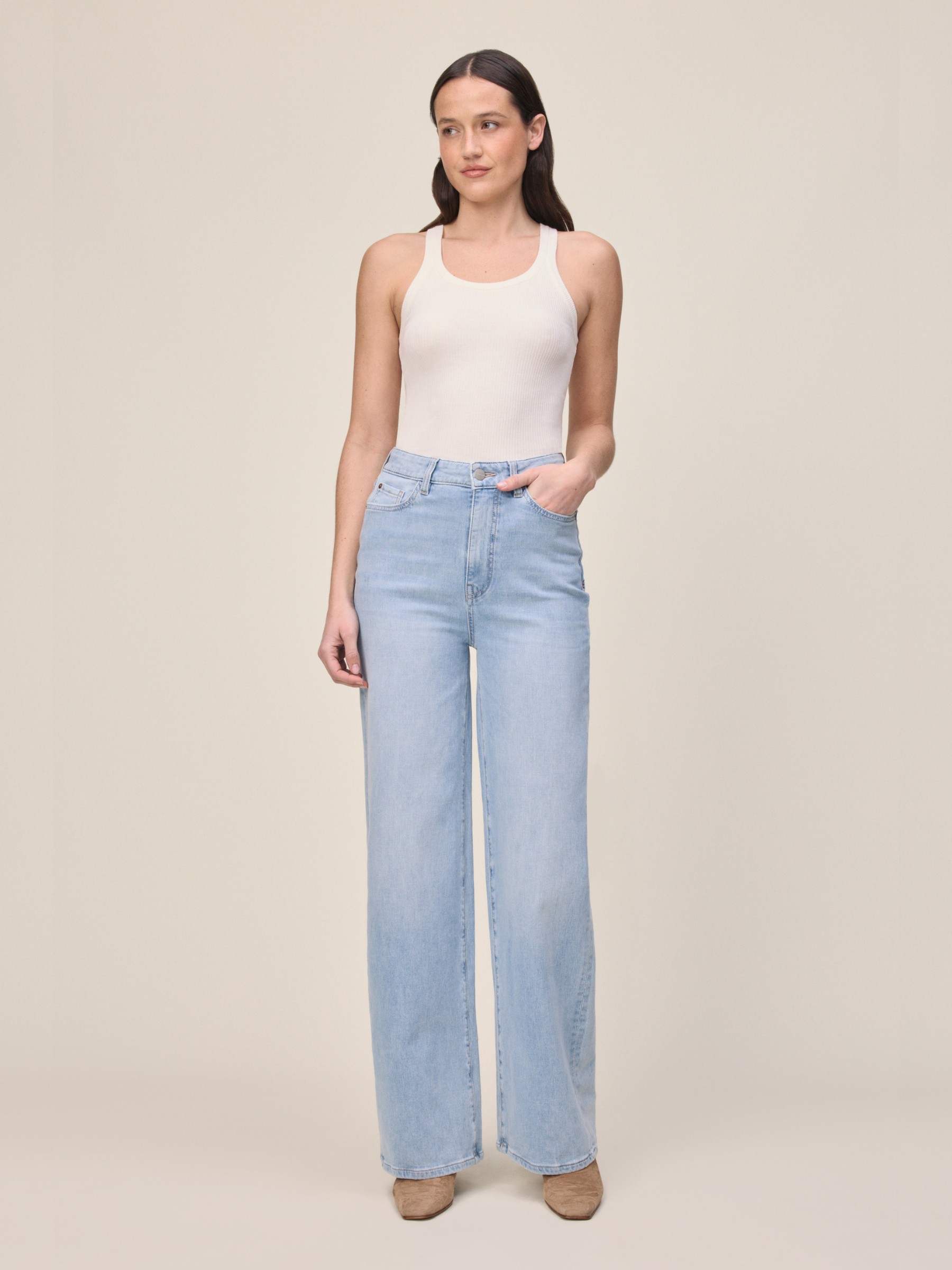 WARP & WEFT-NCE Wide Leg Jeans - Brightside-Brightside