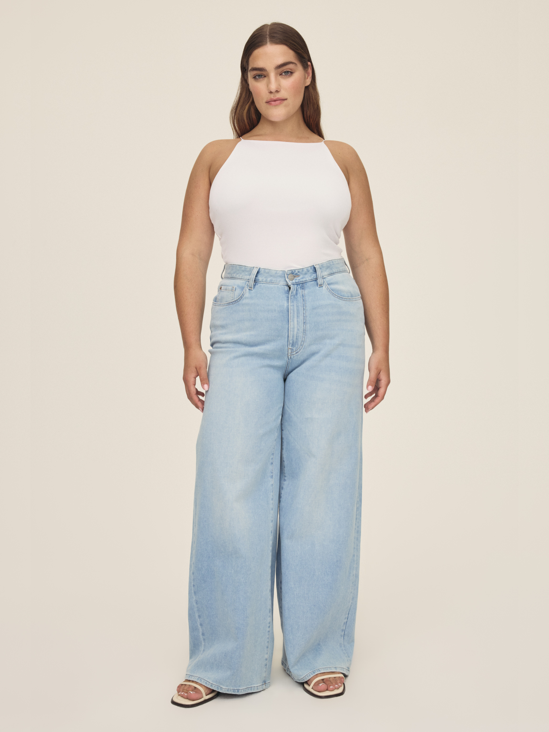 WARP & WEFT-NCE Wide Leg Jeans - Brightside-Brightside