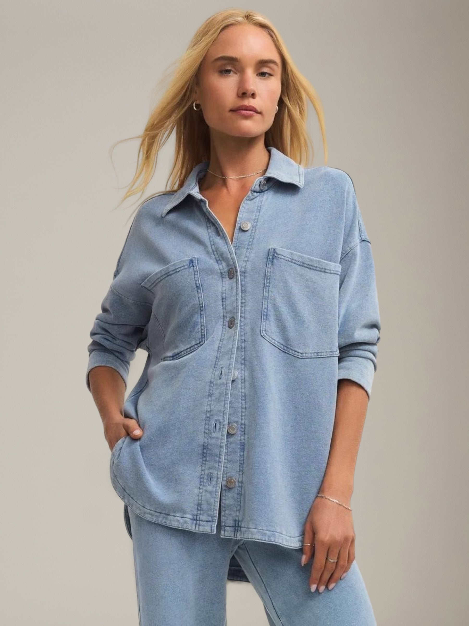 Z SUPPLY - All Day Denim Knit Jacket - 