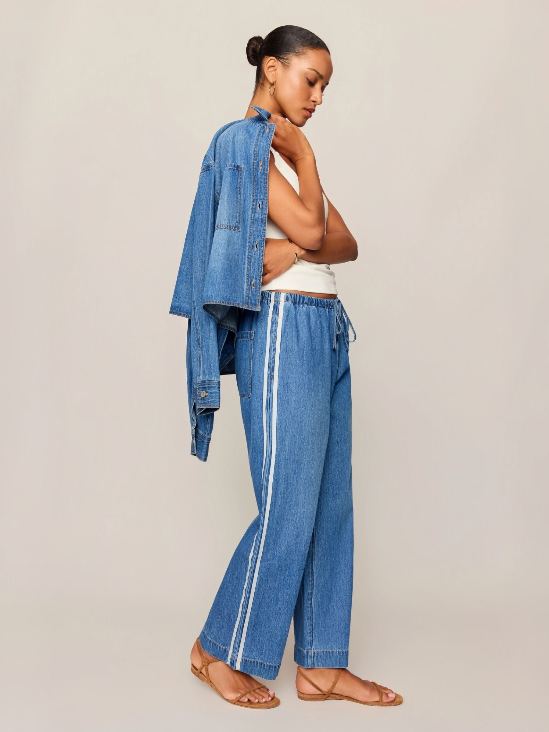 Z SUPPLY - The Sidelines Denim Track Pants - 