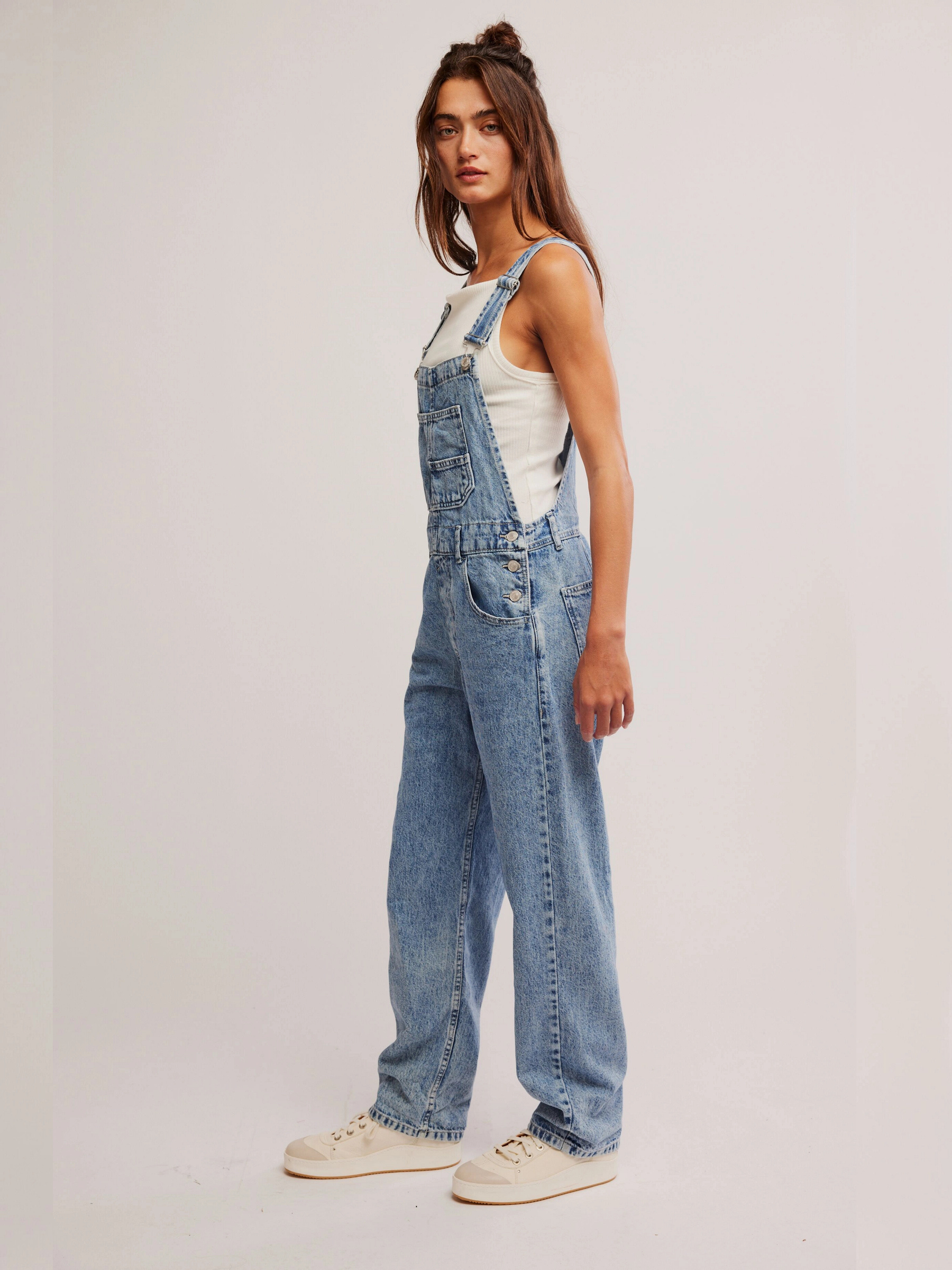 FREE PEOPLE-Ziggy Denim Overall - Powder Blue-Powder Blue