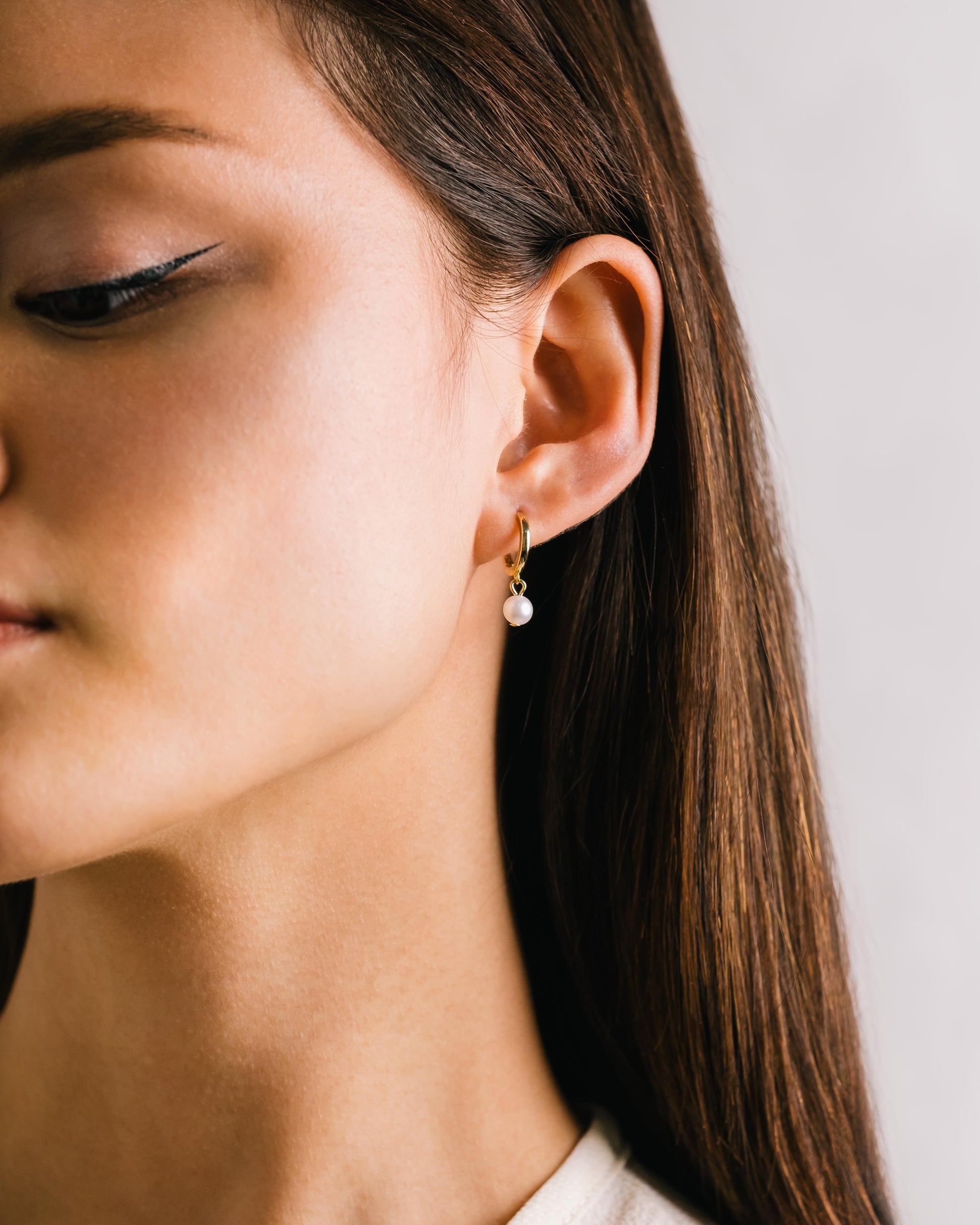 Lover's Tempo Accessories Gold Plated Amari Pearl Hoop Earrings