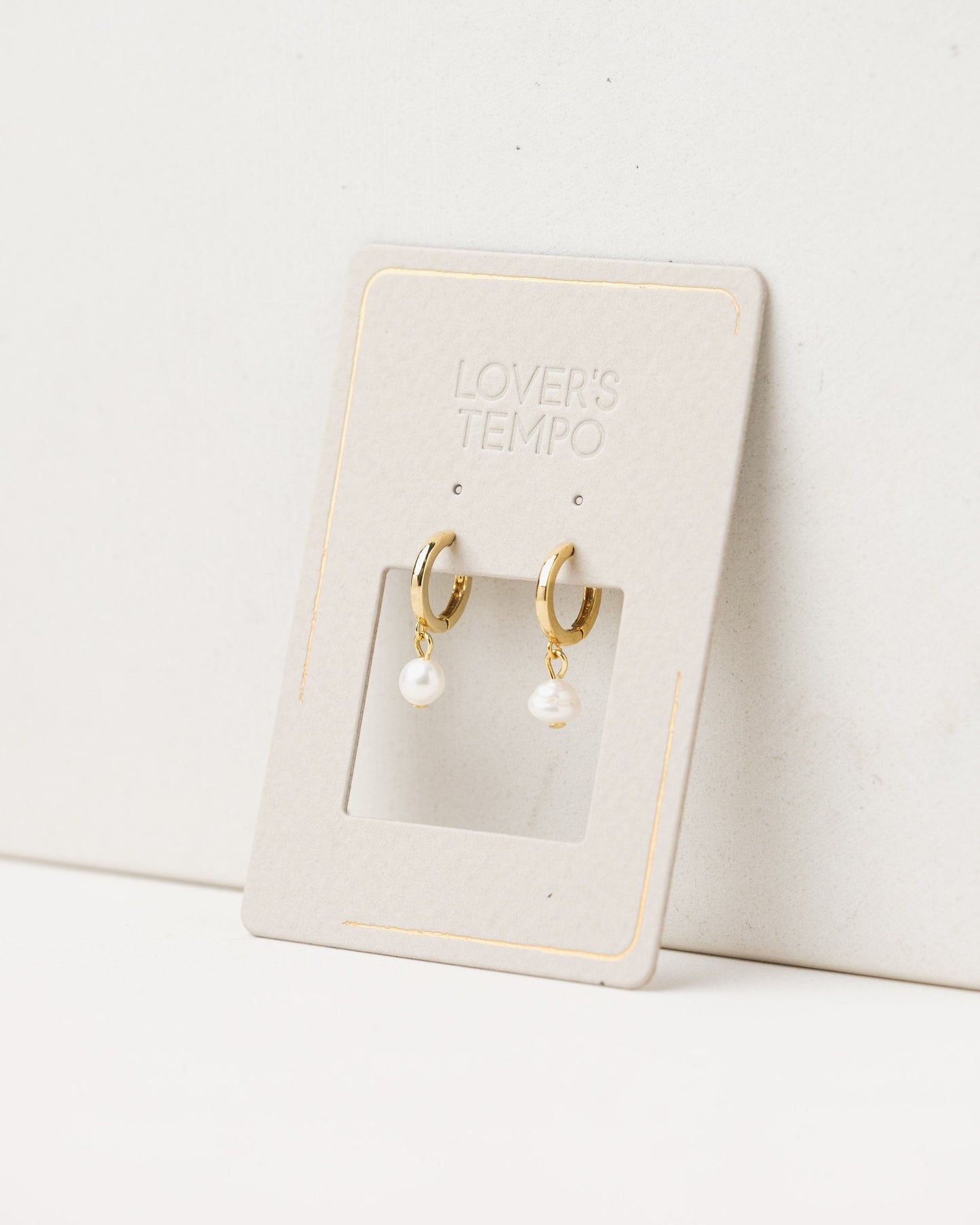 Lover's Tempo Accessories Gold Plated Amari Pearl Hoop Earrings