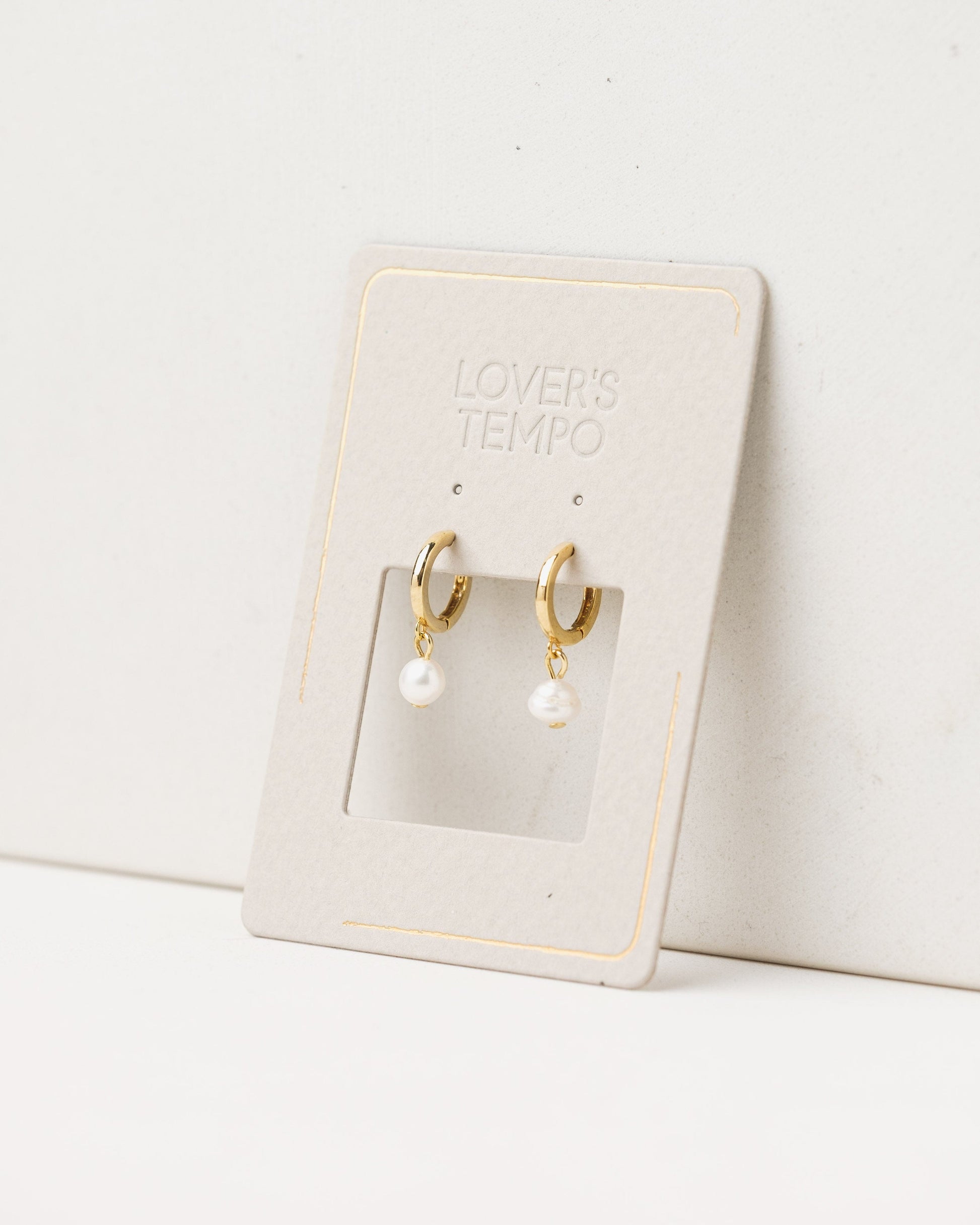 Lover's Tempo Accessories Gold Plated Amari Pearl Hoop Earrings