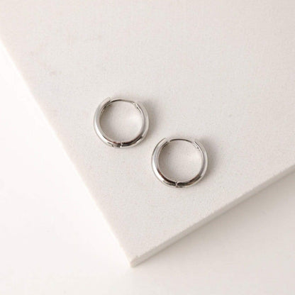 Lover's Tempo Accessories Silver Plated Bea Hoop Earrings 15mm