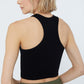 TOPS - Ribbon Luxe - Rib Rue High Neck Crop Tank - PLENTY