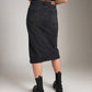 TAILOR MADE - Seville Denim Midi Pencil Zip Skirt - Washed Black