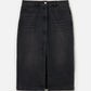 TAILOR MADE - Seville Denim Midi Pencil Zip Skirt - Washed Black
