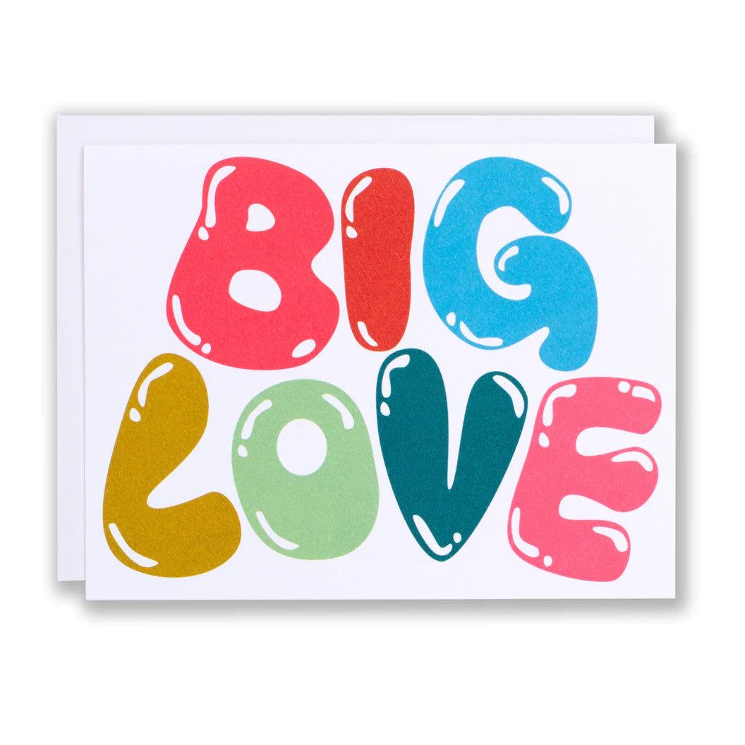 Multi-coloured Big Bubble Love Card